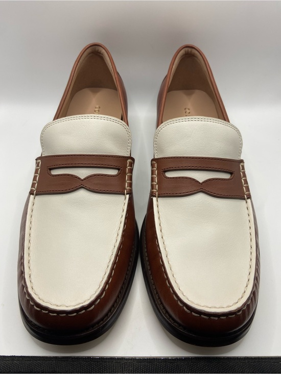 Cole Haan Shoes - Cole Haan White and Brown Leather Penny Loafers